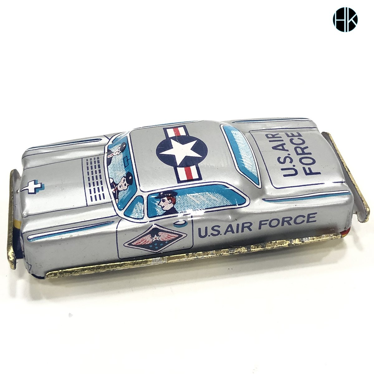 Japan, U.S. Air Force, Metal araba, Vintage Tin Plate Friction Novelty Toy, Nakamura