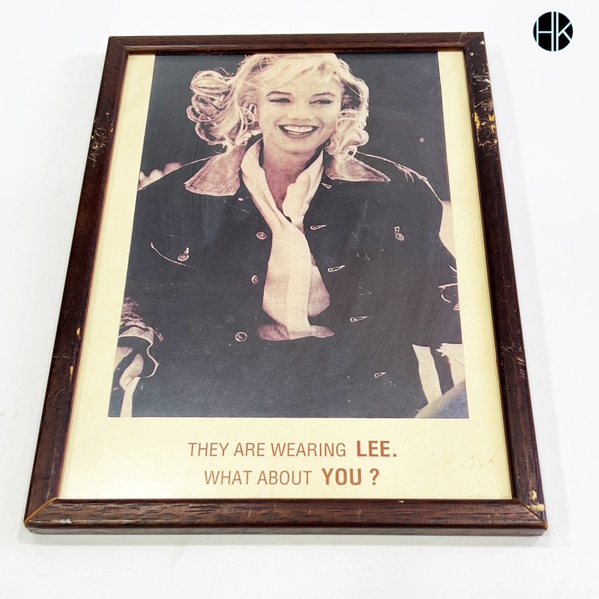Vintage Lee Reklam Panosu Ahşap Çerçeveli